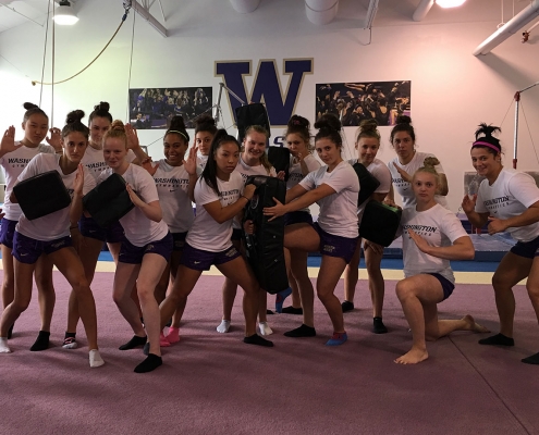 Self-Defense training for UW Women's Gymnastics Team